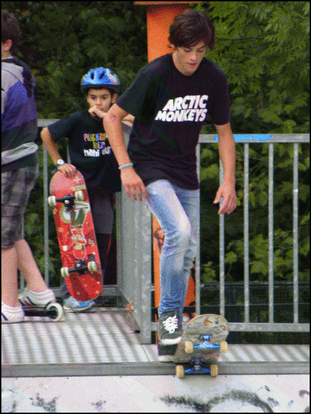Jon Mallet itsasondoarra, irristagailuarekin, Lazkaon./Aimar Maiz